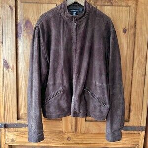 Vintage 90's Men's Club Monaco Suede Jacket Chocolate Brown